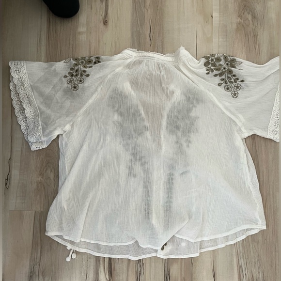 Free People Lace Embroidered Top XS - Picture 2 of 3